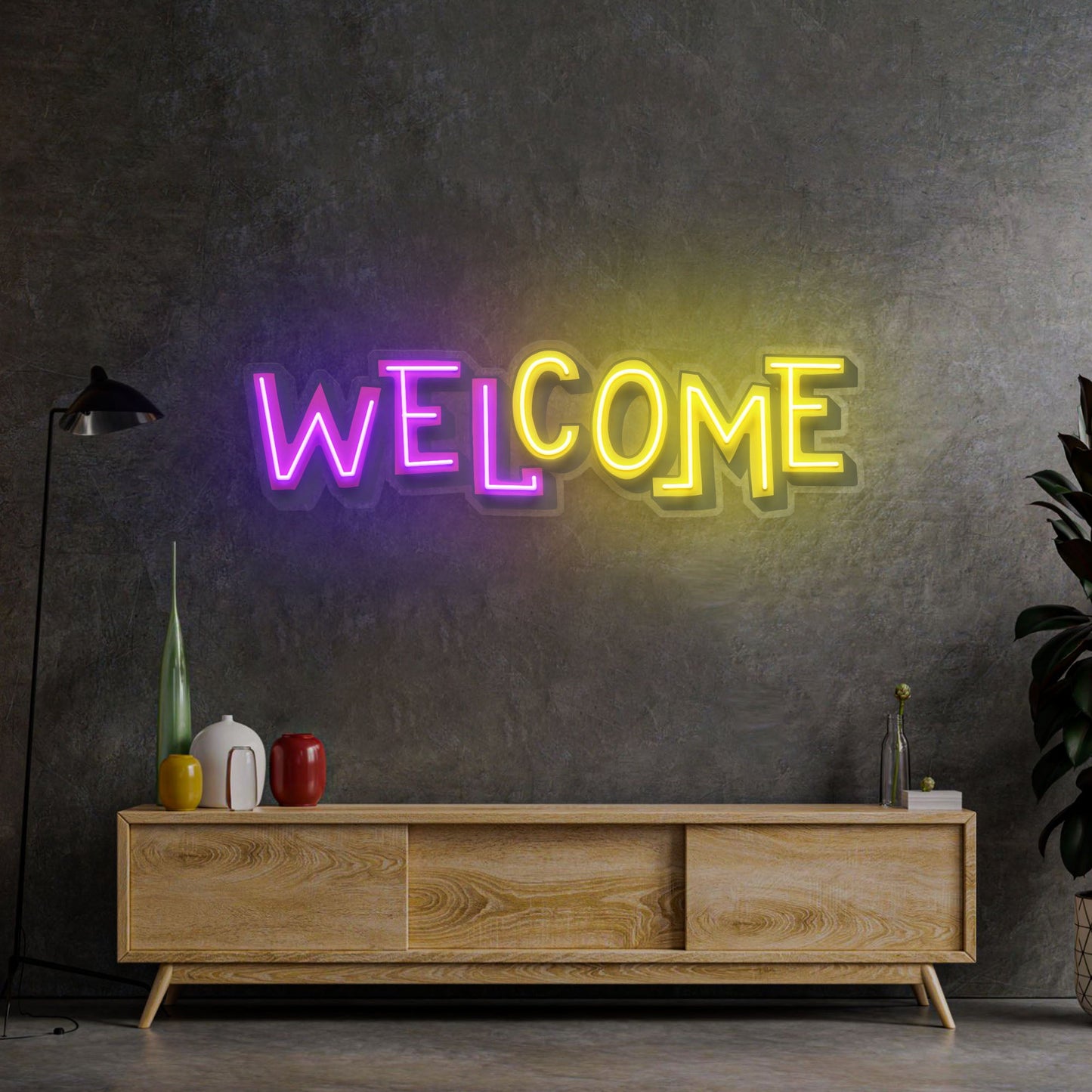 Welcome LED Neon Sign Light Pop Art - Neonzastudio