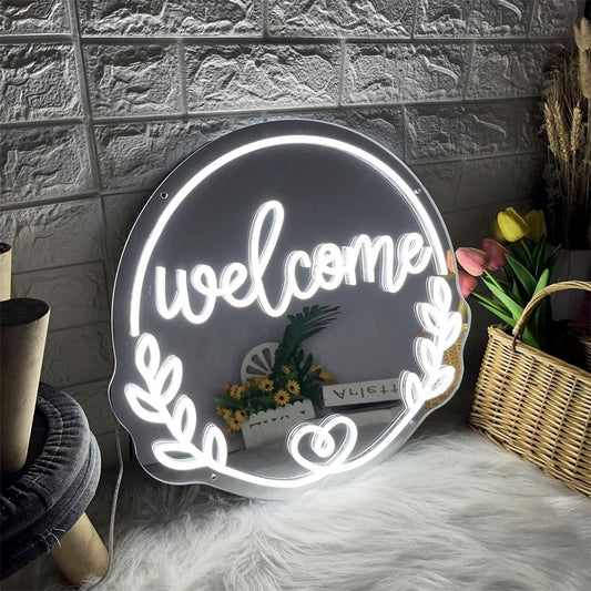Welcome Mirror Neon Sign - Neonzastudio