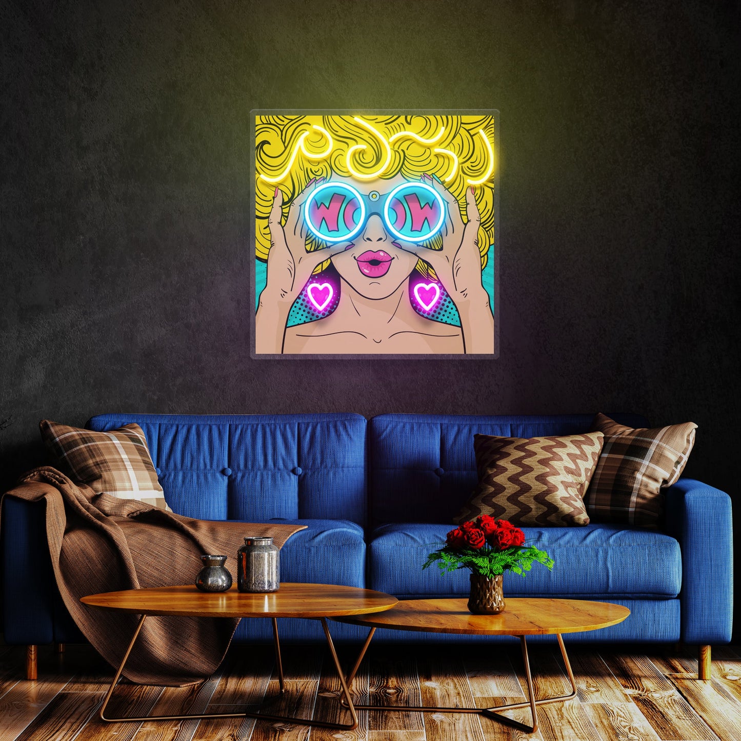 Wow Face Sexy Pop Art Led Neon Sign Light