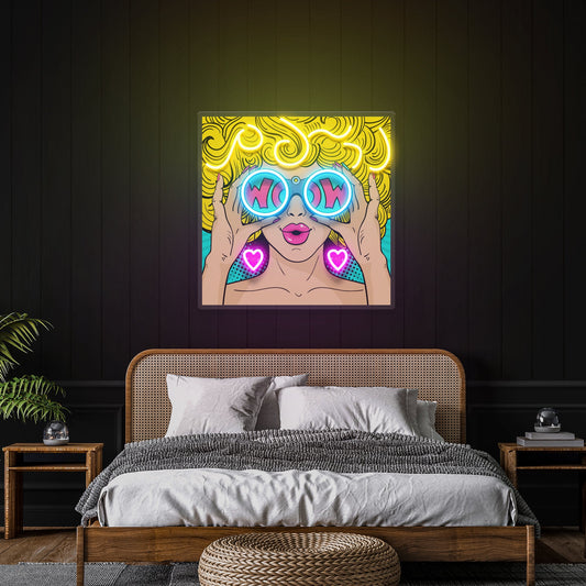 Wow Face Sexy Pop Art Led Neon Sign Light