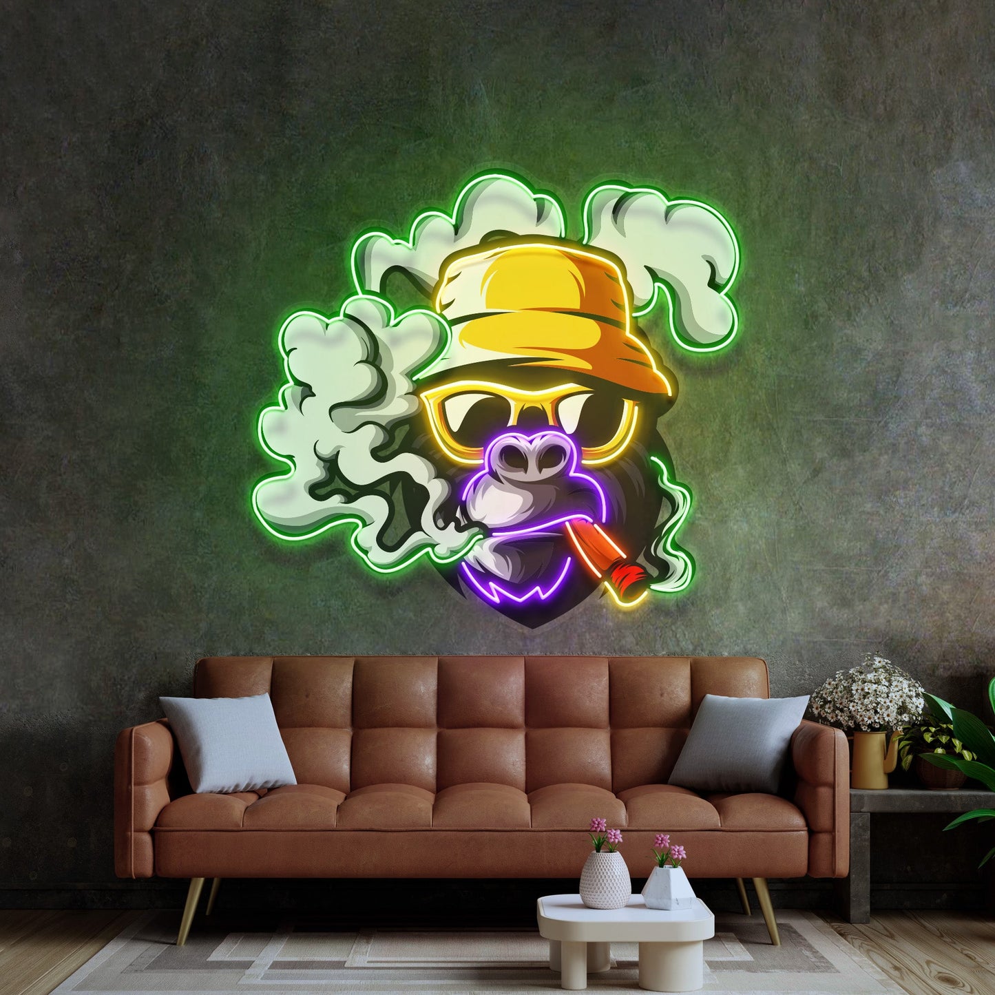 Yellow Hat Monkey LED Neon Sign Light Pop Art - Neonzastudio