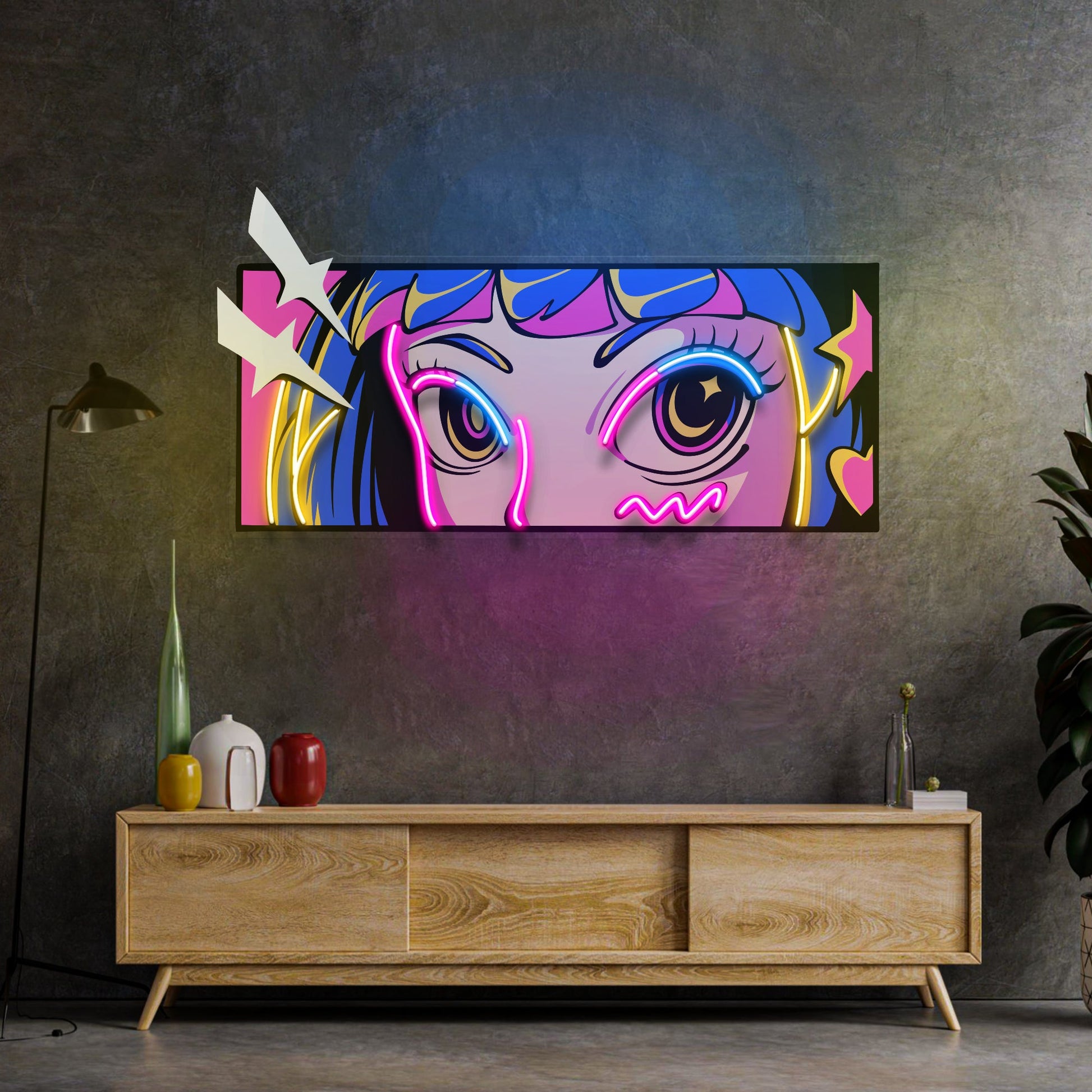 Anime Eyes 2 LED Neon Sign Light Pop Art - Neonzastudio