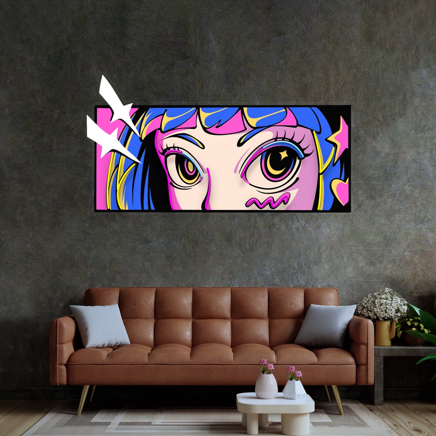 Anime Eyes 2 LED Neon Sign Light Pop Art - Neonzastudio