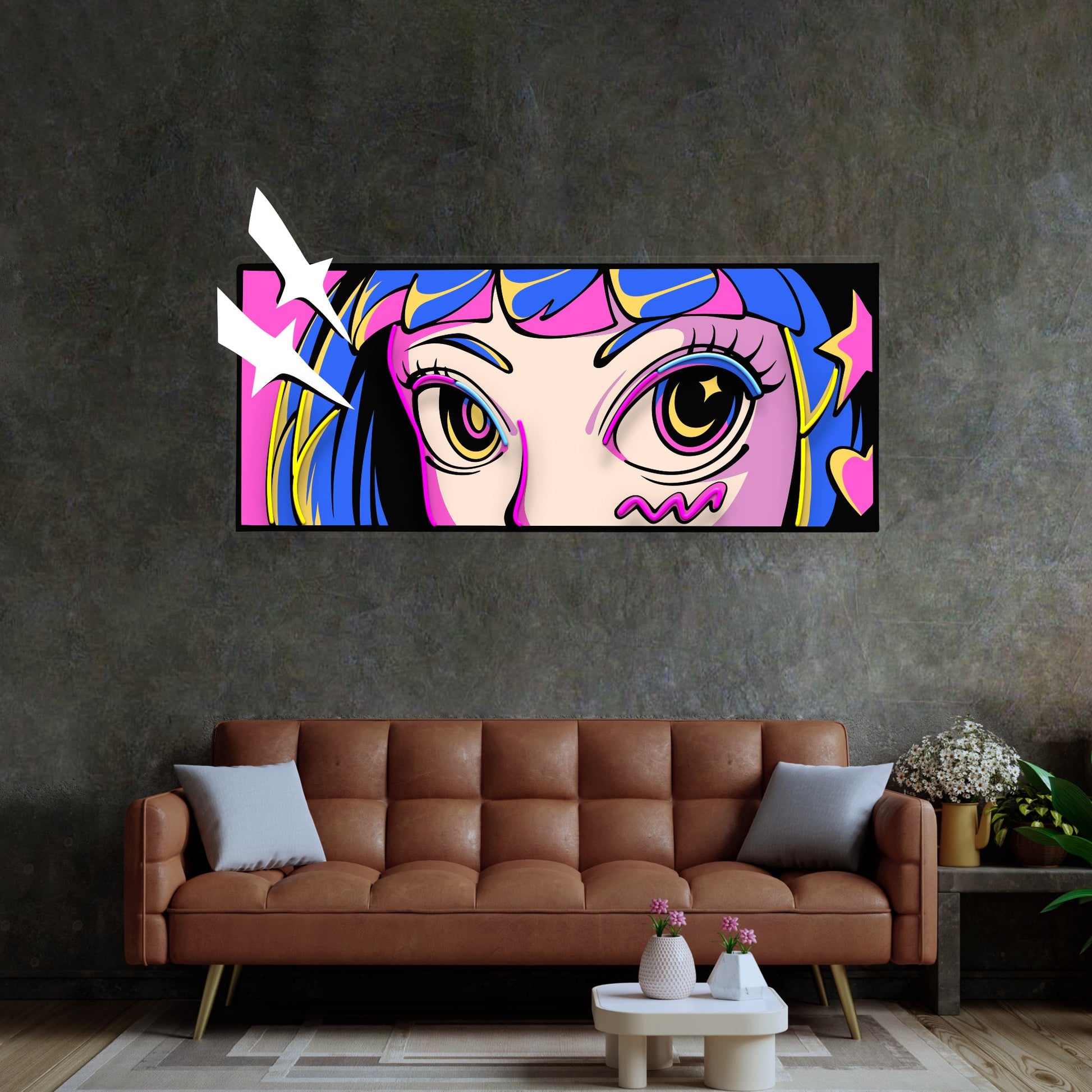 Anime Eyes 2 LED Neon Sign Light Pop Art - Neonzastudio
