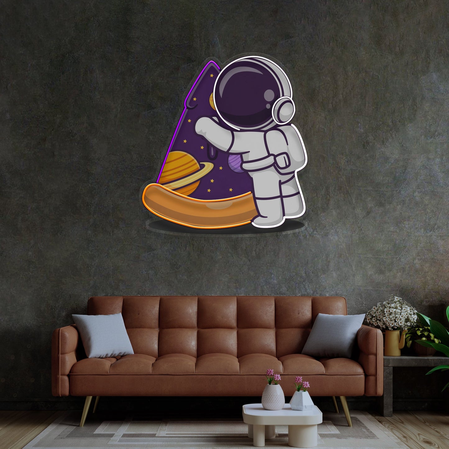 Astronaut Pizza LED Neon Sign Light Pop Art - Neonzastudio