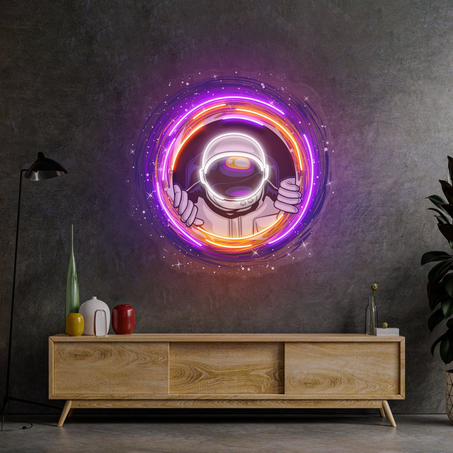 Astronauts Black Holes LED Neon Sign Light Pop Art - Neonzastudio