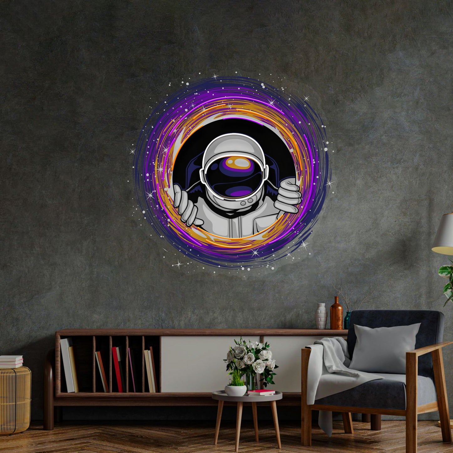 Astronauts Black Holes LED Neon Sign Light Pop Art - Neonzastudio