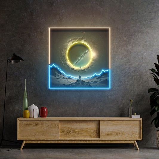 Astronaut With Space Gate LED Neon Sign Light Pop Art - Neonzastudio