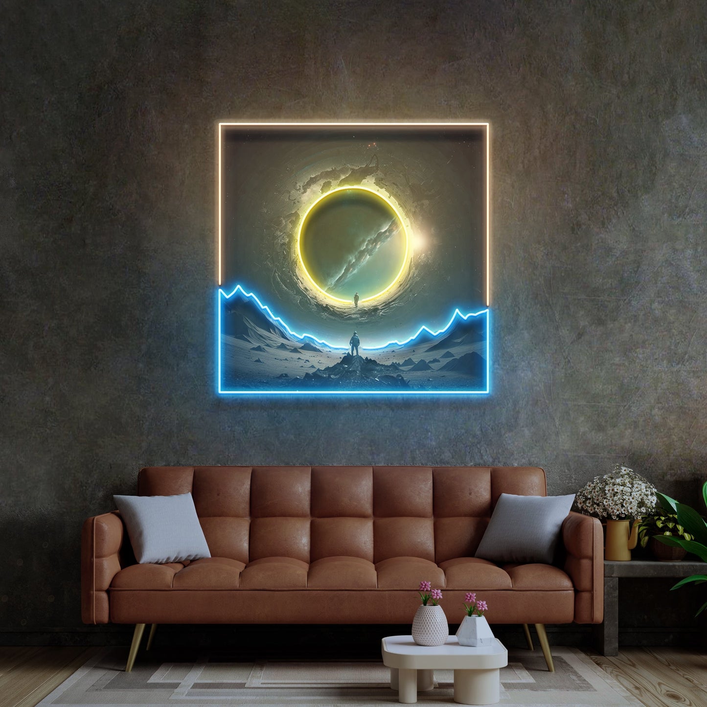 Astronaut With Space Gate LED Neon Sign Light Pop Art - Neonzastudio