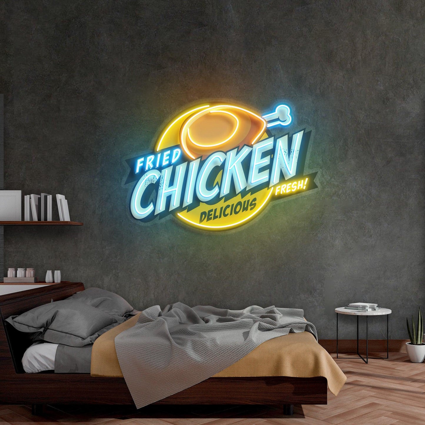 Fried Chicken Led Neon Acrylic Artwork - Neonzastudio