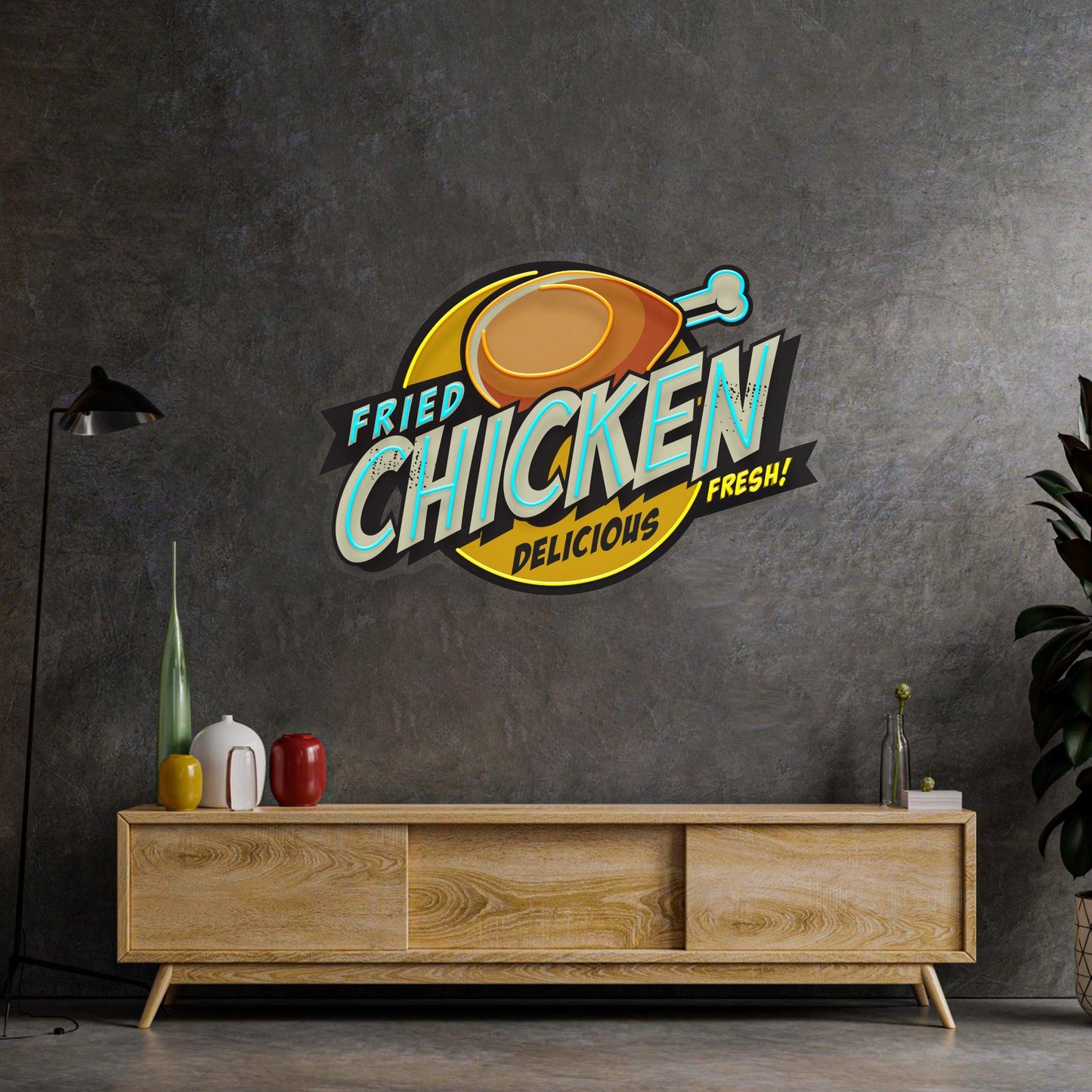 Fried Chicken Led Neon Acrylic Artwork - Neonzastudio