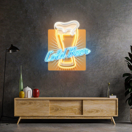 Cold Beer Led Neon Acrylic Artwork - Neonzastudio