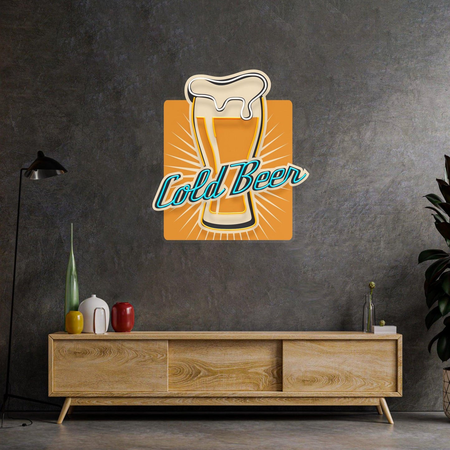 Cold Beer Led Neon Acrylic Artwork - Neonzastudio