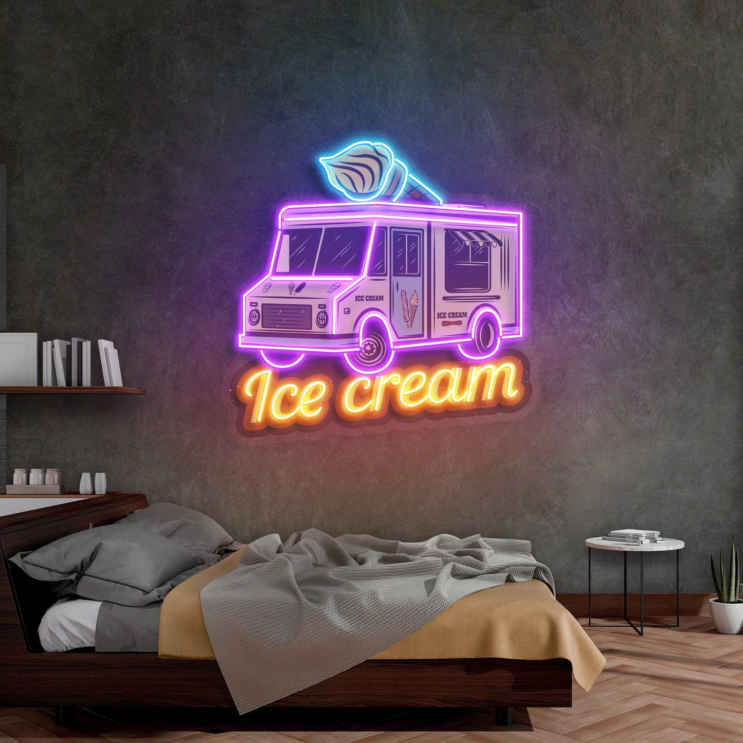 Ice Cream Bus Led Neon Acrylic Artwork - Neonzastudio