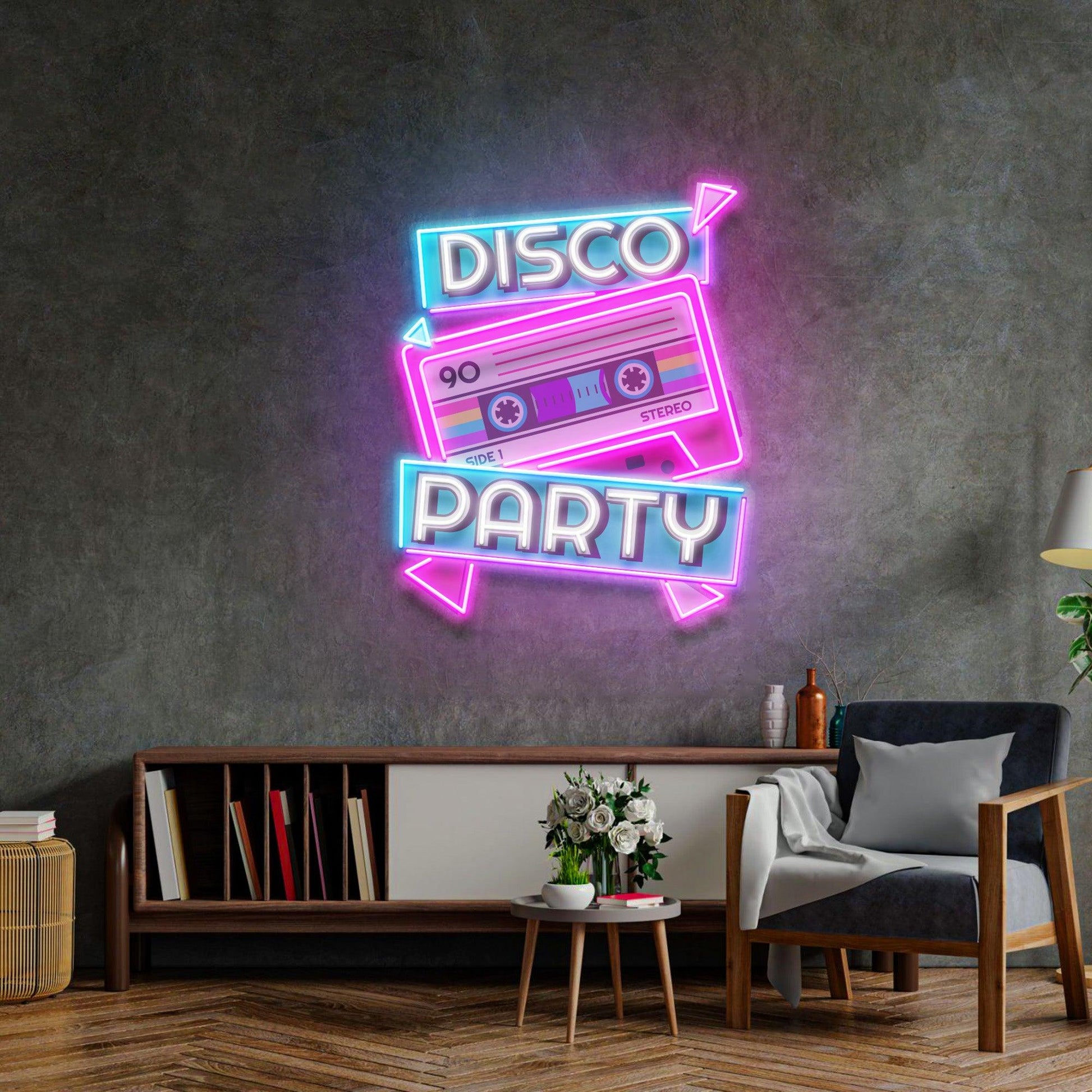 Disco Party Led Neon Acrylic Artwork - Neonzastudio