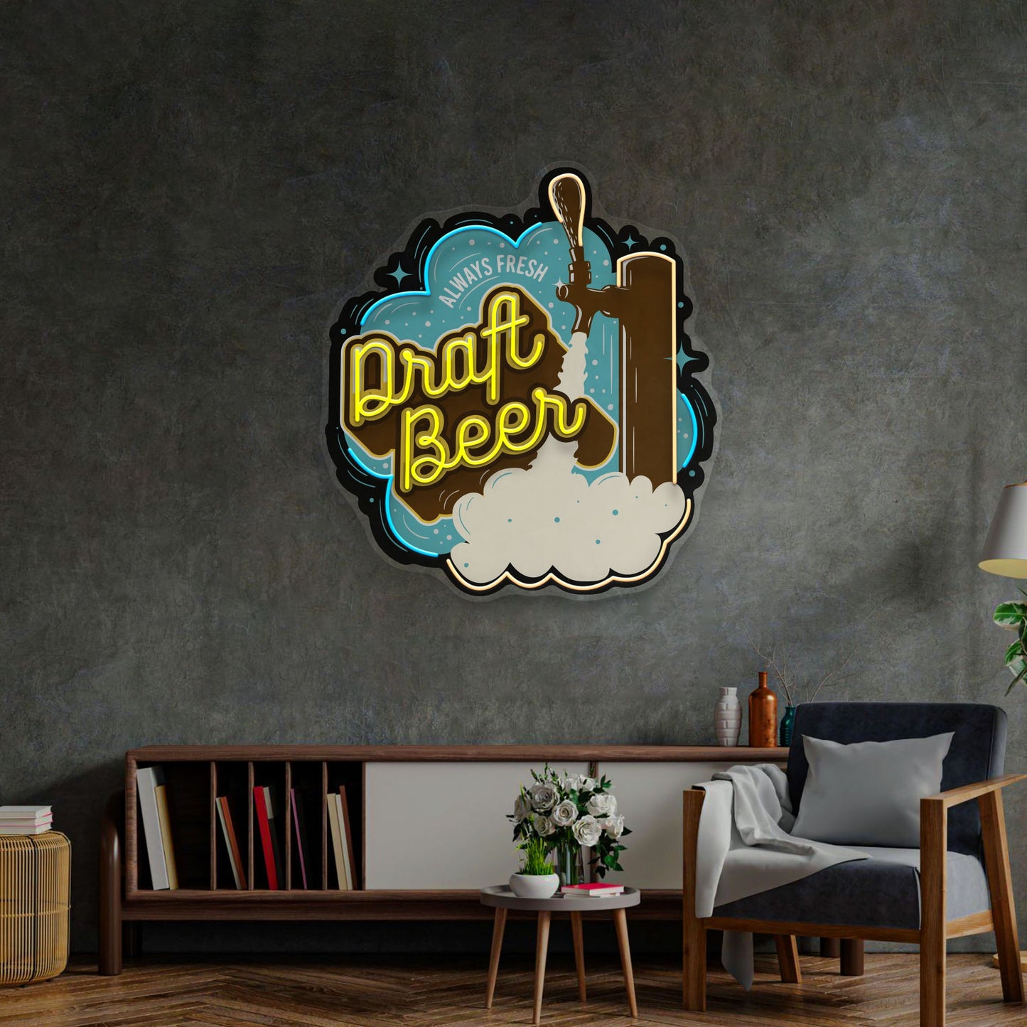 Draft Beer LED Neon Sign Light Pop Art - Neonzastudio