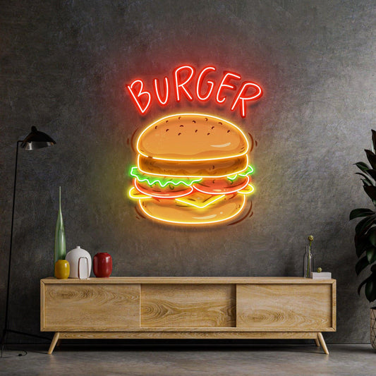Hamburger Led Neon Acrylic Artwork - Neonzastudio