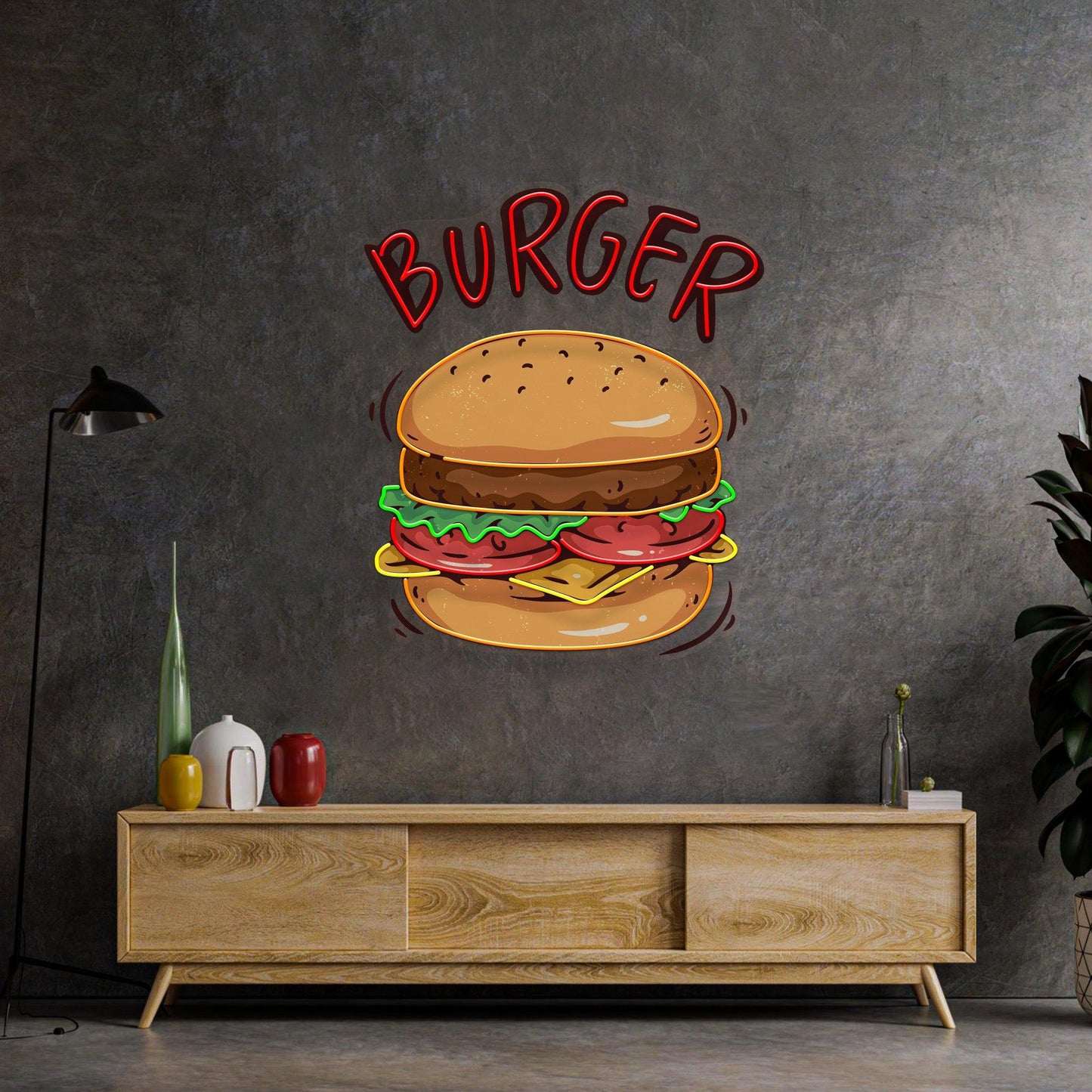 Hamburger Led Neon Acrylic Artwork - Neonzastudio