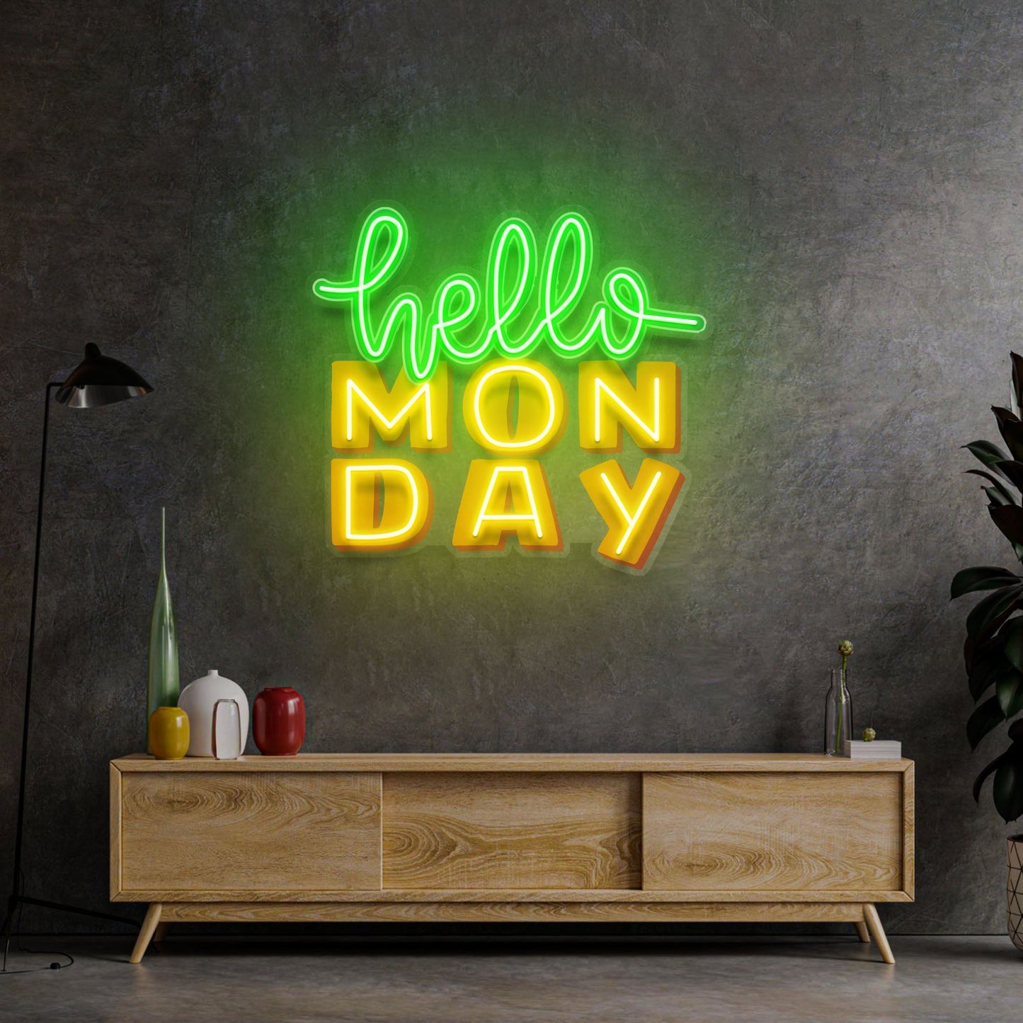 Hello Monday LED Neon Sign Light Pop Art - Neonzastudio