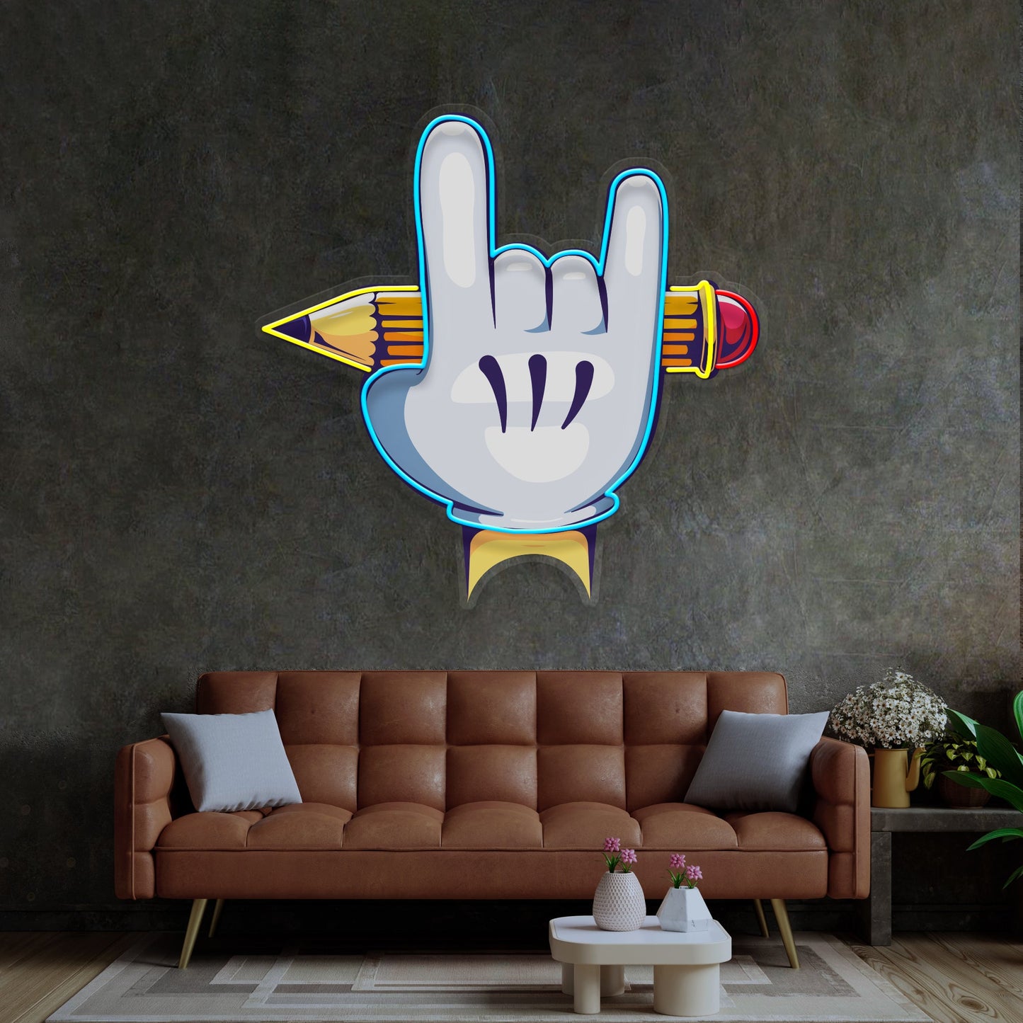 Rock Hand LED Neon Sign Light Pop Art - Neonzastudio