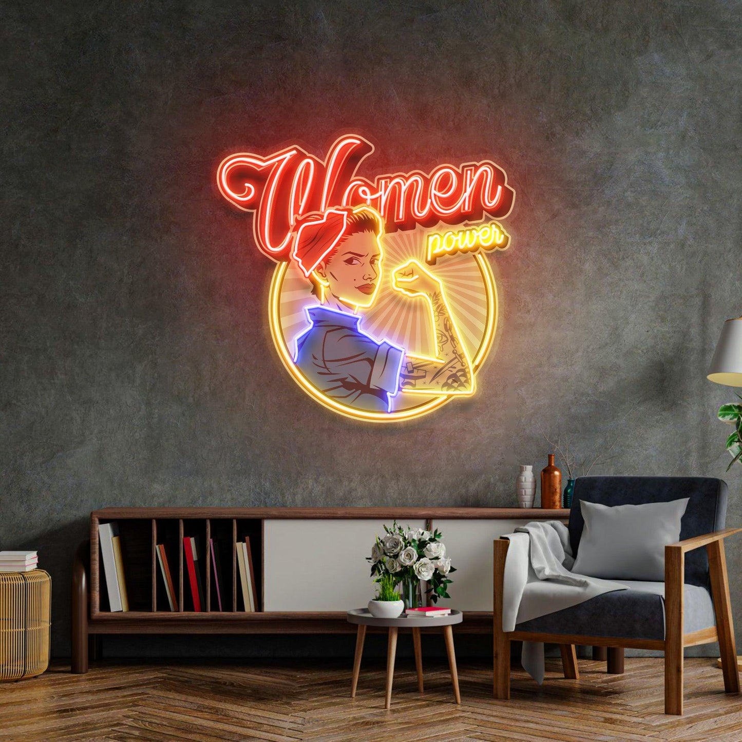 Women In Power Led Neon Acrylic Artwork - Neonzastudio