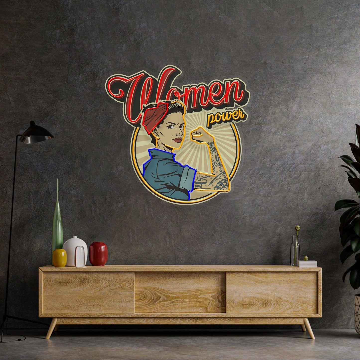 Women In Power Led Neon Acrylic Artwork - Neonzastudio