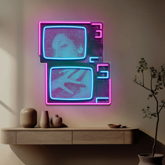 Retro Television Star Collapse Art LED Neon Sign Light Pop Art