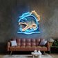Aggressive Fish Counterattack LED Neon Sign Light Pop Art
