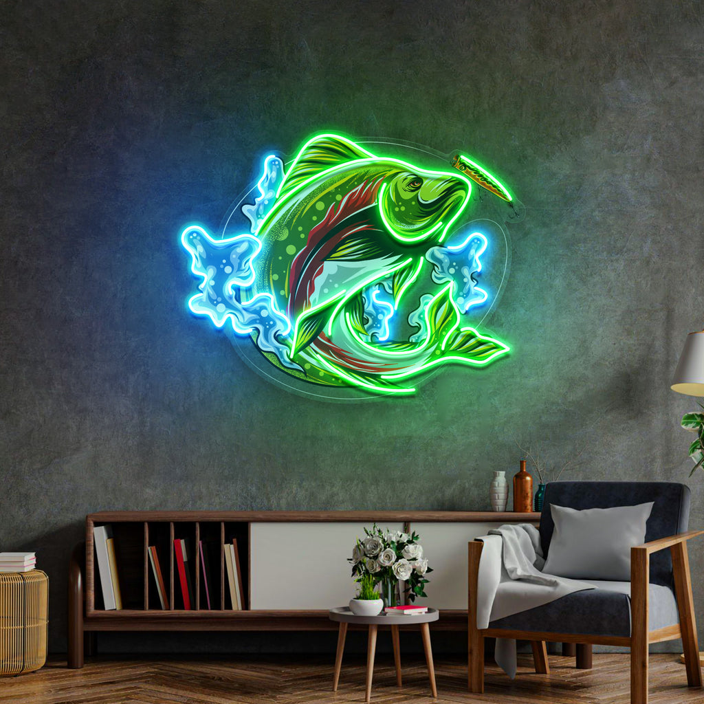 Big Wave Fishing LED Neon Sign Light Pop Art