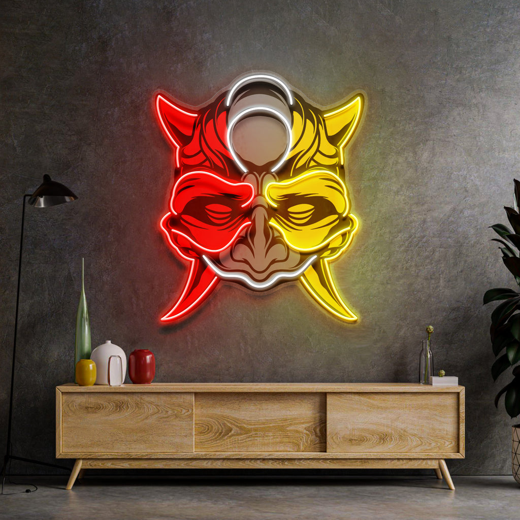 Black Devil Mask LED Neon Sign Light Pop Art – Neonzastudio