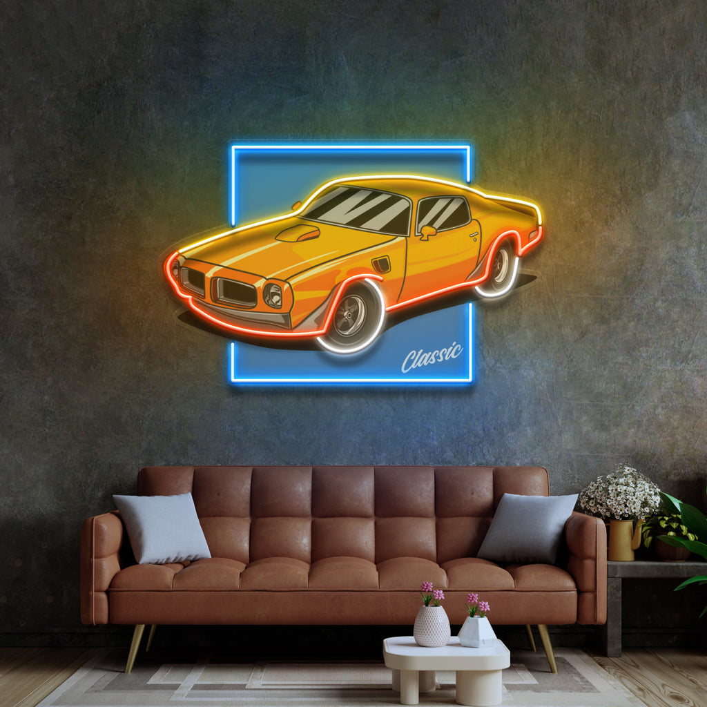 Classic Yellow Car LED Neon Sign Light Pop Art
