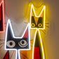 Cat Family In Abstract Art LED Neon Sign Light