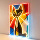 Colorful Cat Painting In Abstract Art LED Neon Sign Light