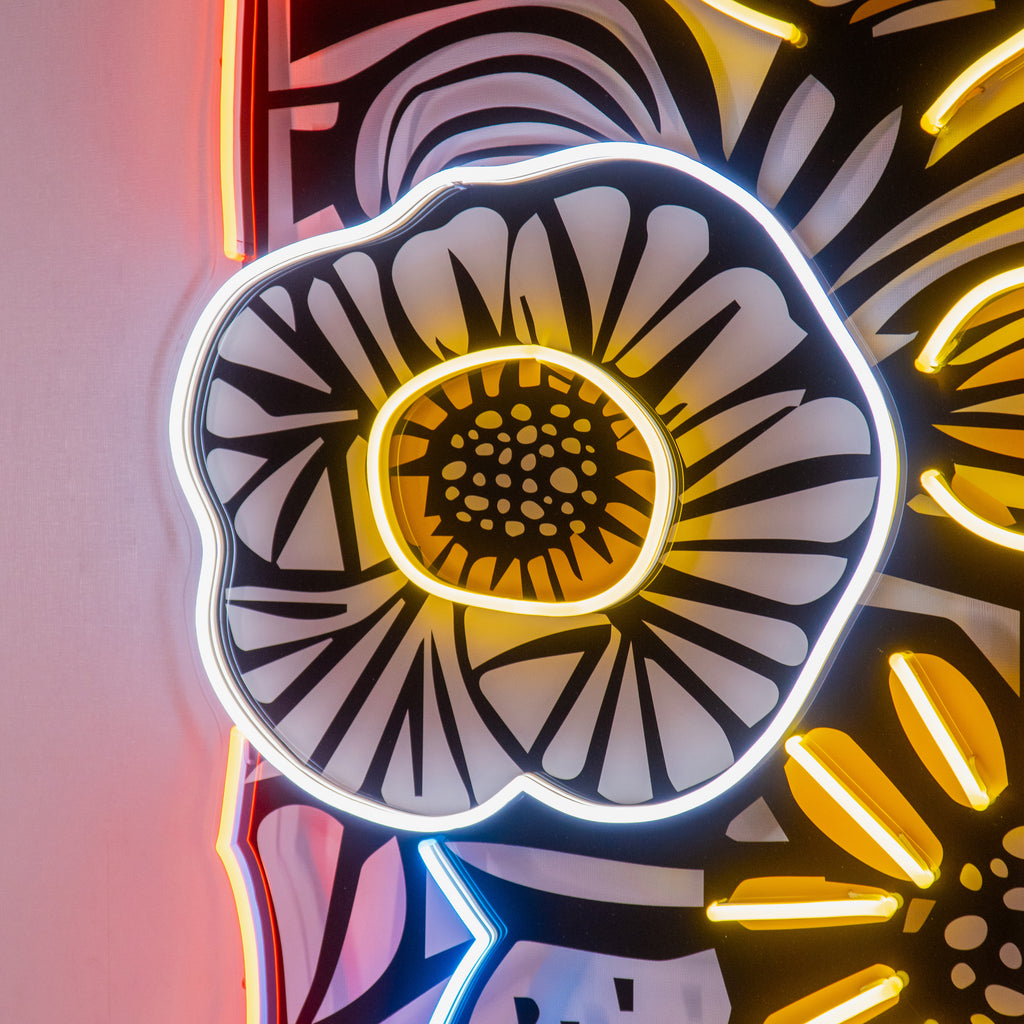 Flower Vase In Abstract Art LED Neon Sign Light