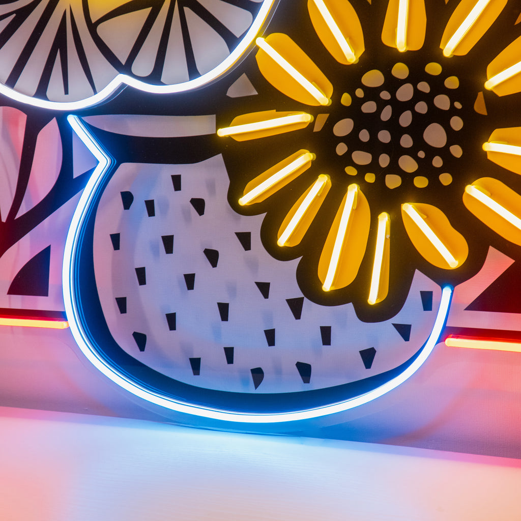 Flower Vase In Abstract Art LED Neon Sign Light