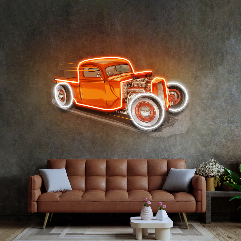 Drag Racing Car LED Neon Sign Light Pop Art