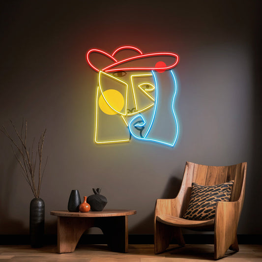 Face Abstract Art LED Neon Sign Light