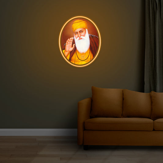 Guru Nanak Dev ji neon sign artwork