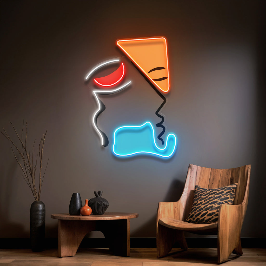 Simple Shape Of Face LED Neon Sign Light