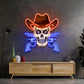 Skull In Cowboy Hat LED Neon Sign Light Pop Art