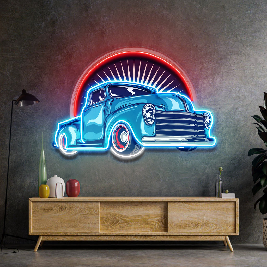 Vintage Pickup Truck LED Neon Sign Light Pop Art