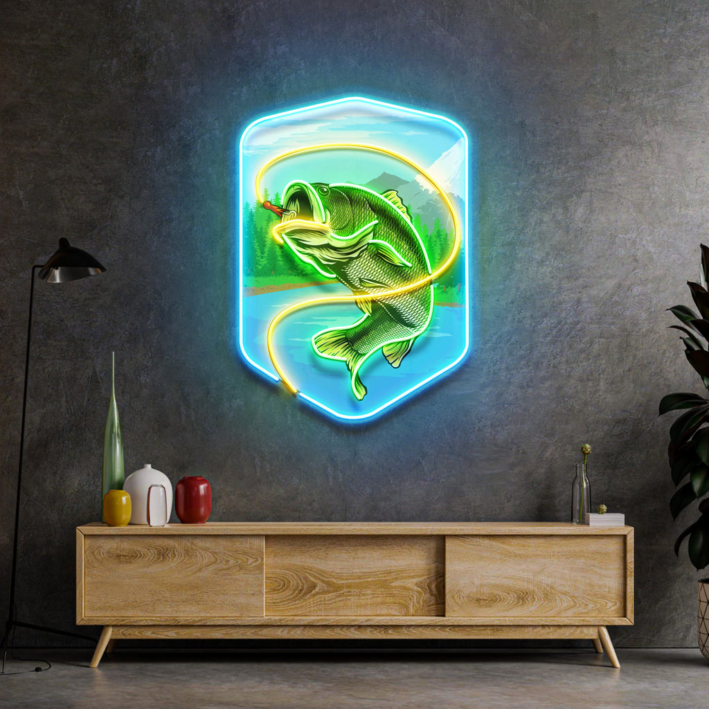 Water Flows with Fish LED Neon Sign Light Pop Art