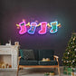 Xmas Socks Family Art Work Led Neon Sign Light