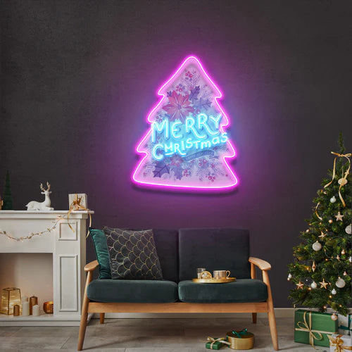 Xmas on tree Art Work Led Neon Sign Light