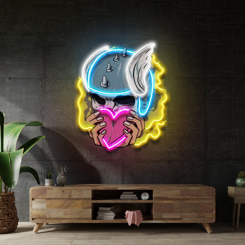 Amor Head Skull LED Neon Sign Light Pop Art