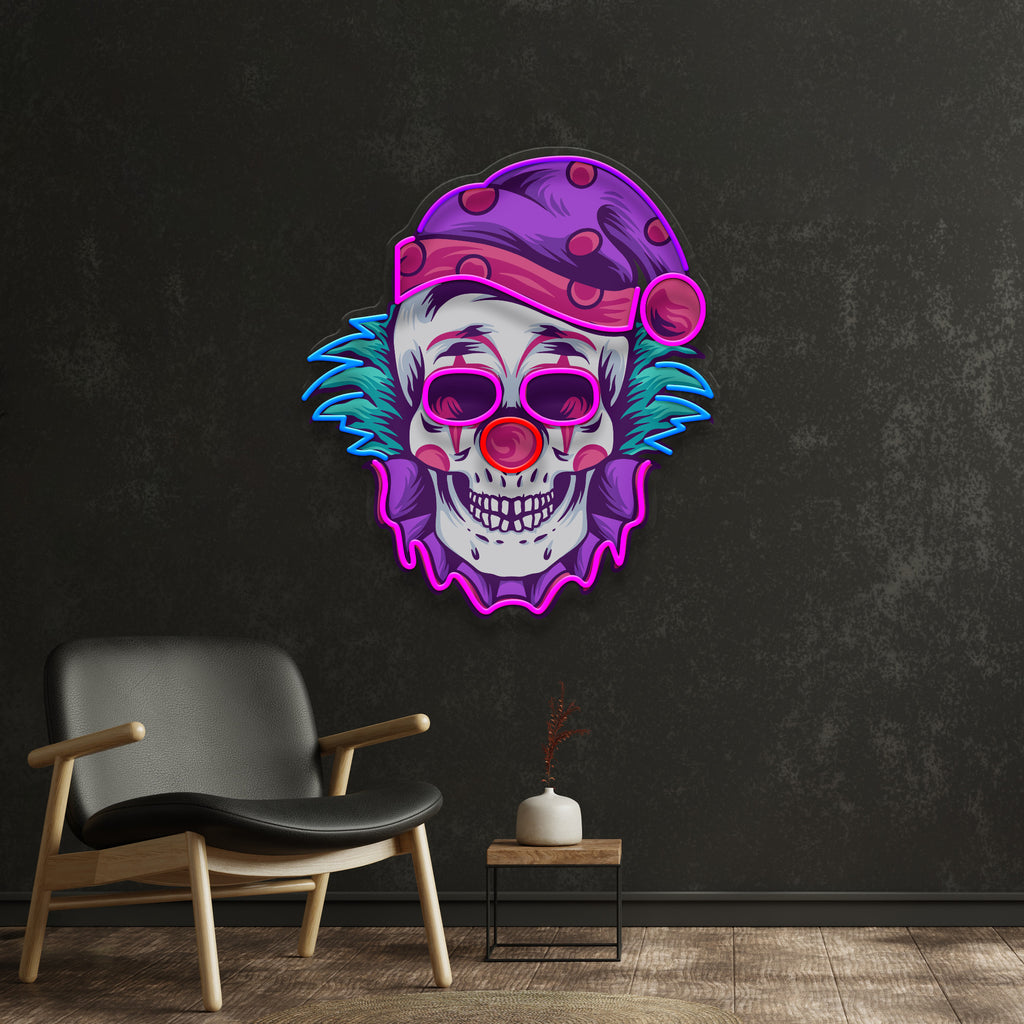Clown Skull LED Neon Sign Light Pop Art