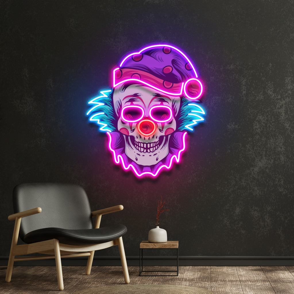 Clown Skull LED Neon Sign Light Pop Art