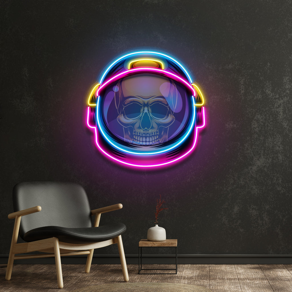 Colorful Astronaut Skull LED Neon Sign Light Pop Art