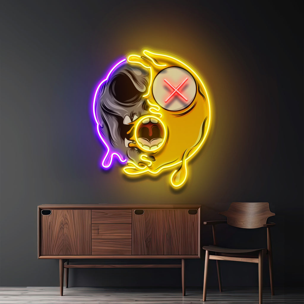 Dead Emoji Skull LED Neon Sign Light Pop Art