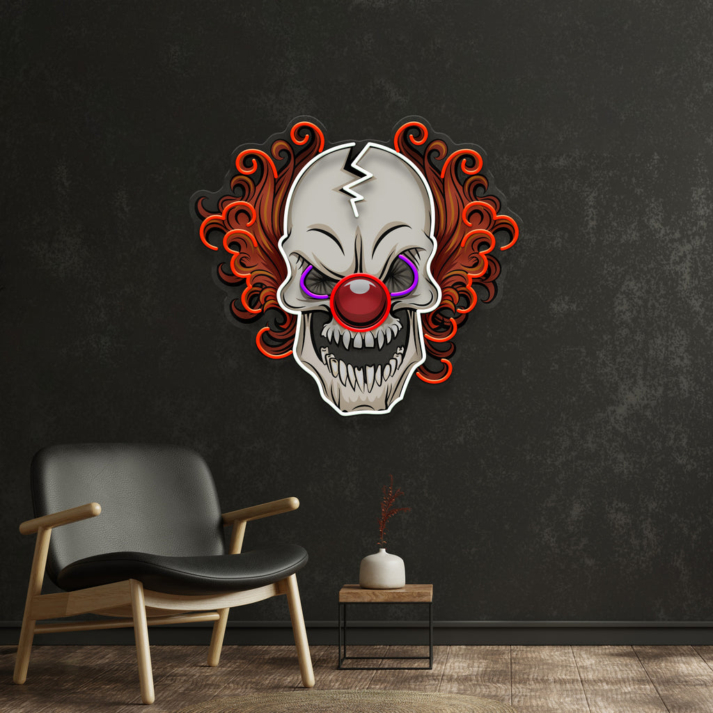 Evil Clown Skull LED Neon Sign Light Pop Art